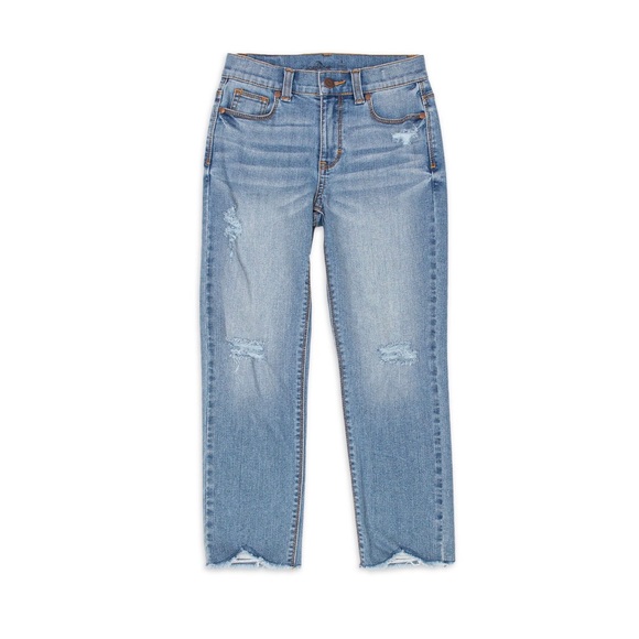 JORDACHE Girls High Rise Straight Distressed Jeans Size 12 Stonewashed New - Picture 6 of 11